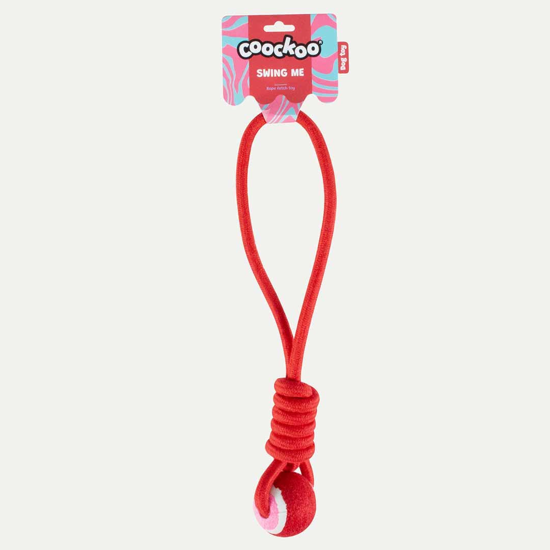 Ball with rope loop SWING ME Hondenspeelgoed Coockoo