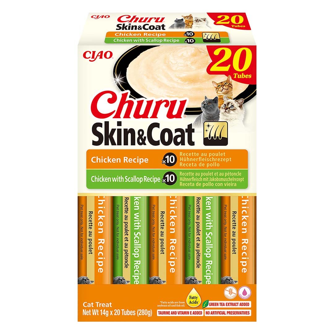 CIAO Churu skin & coat kip mix multipack Snacks INABA