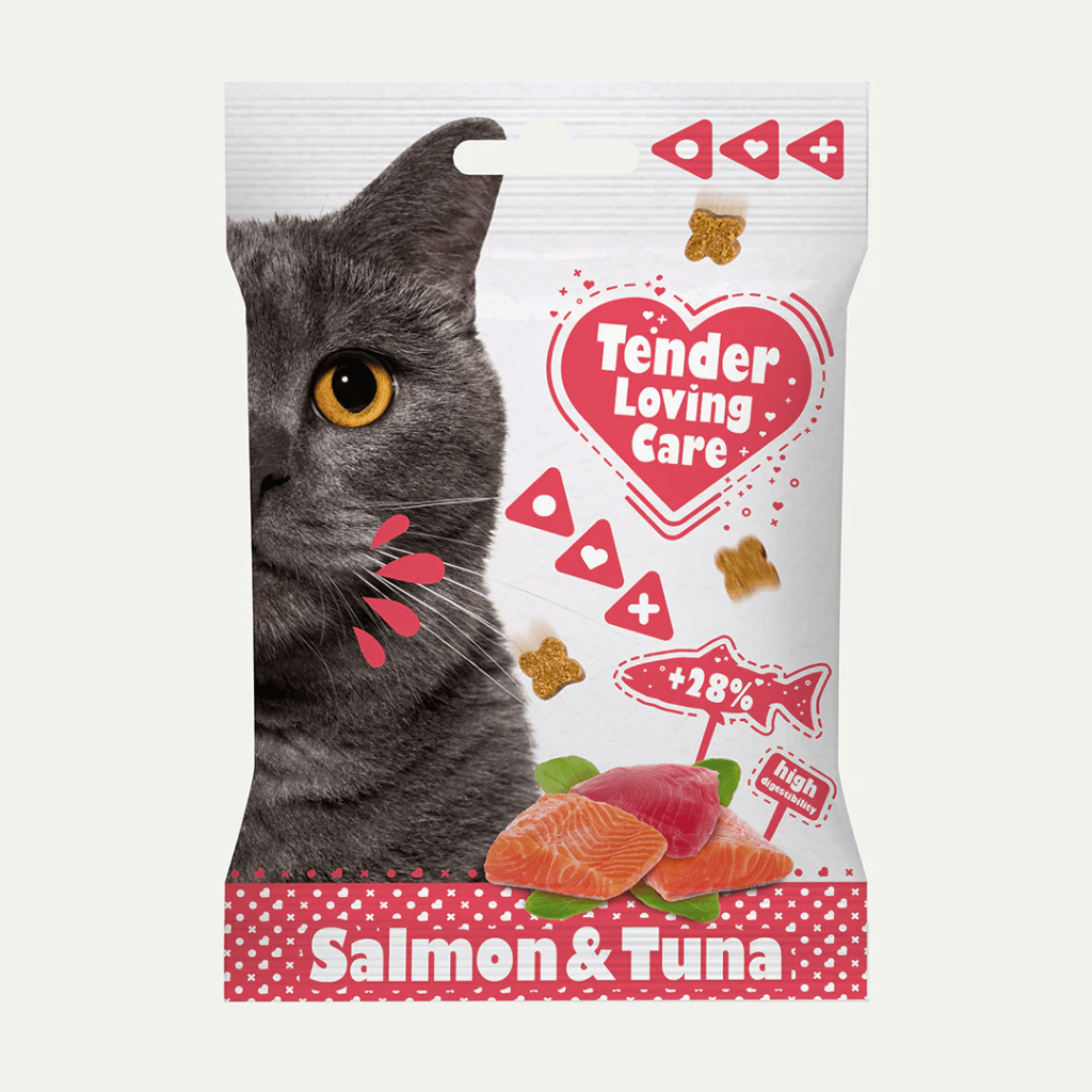 TLC Soft kattensnack zalm & tonijn (2 x 50g) Snacks Tender Loving Care