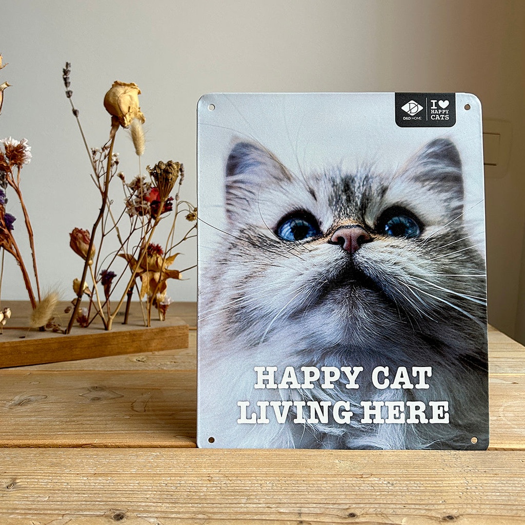 Ich LIEBE das Happy Cats Schild 'hier leben'