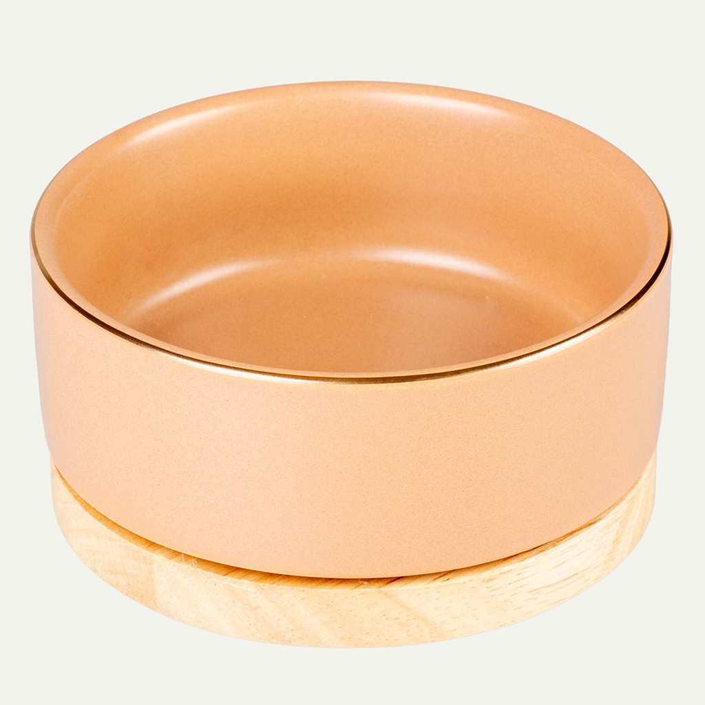 Timber bowl - Salmon pink